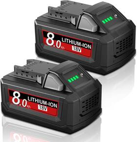 Junwood 313035636619 2pack 8.0ah M18 Battery Replacement For Milwaukee 18v Lithium 18 Volt Co