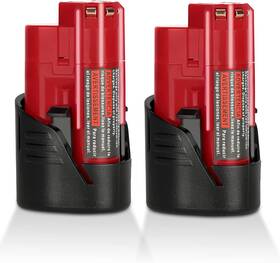 Jyjzpb 445029436462 2 Pack 3.0ah Replacement Battery For Milwaukee M-12 12v Tools