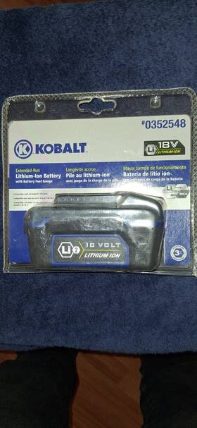 0352548 Kobalt Lithium-ion Battery 18 Volt New In Pkg