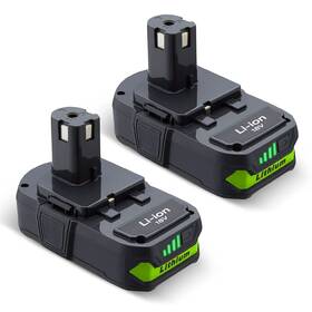 Lordone 746362614706 3600mah 2pack Ryobi 18v Lithium Battery P108 Compatible With One Cordless Tools