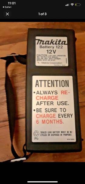 192491-0 Makita Battery 122 P/n Lead Acid For Power Tools With Adapter