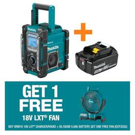Makita 990022013020 18v Lxt/12v Max Cxt Bluetooth Job Site Charger/radio Lxt 5.0ah 9-1/4 Inch Fan