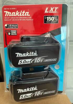 Hwc-mak5.0-t-bl1850b-2 Makita Genuine New Bl1850b-2 5.0ah Batteries 18volt Lxt 18v 2-pack 2 Hwc-mak5.0-t-bl1850b-2 Makita Genuine New Bl1850b-2 5.0ah Batteries 18volt Lxt 18v 2-pack 2