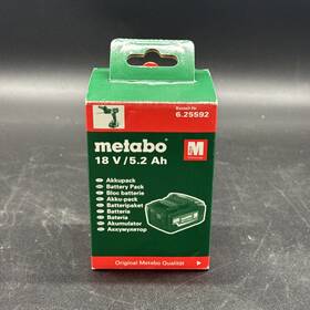 6.25592 Metabo New Open Box 18v / 5.2 Ah Battery