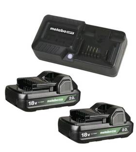 Metabo Uc18ykslsm - Hpt 18v Lithium Ion 2x 2.0ah Batteries And Charger Kit Battery