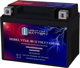 Mighty Max Battery Ytx4l-bs 12 Volt 3 Ah 50 Cca Rechargeable Maintenance Free Sla Agm Motorcycle