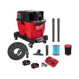 0920-22hd-49-90-1990 Milwaukee M18 Fuel 9 Gal Dual-battery Wet/dry Vac Kit With 2 8.0 Ah Batteries Additional