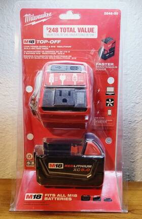 2846-50 Milwaukee M18 Top-off Power Supply 5ah Battery Pack - Red