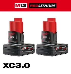 Milwaukee 313042269237 M12 12-volt Lithium-ion Xc Extended Capacity 3.0 Ah Battery Pack 2-pack