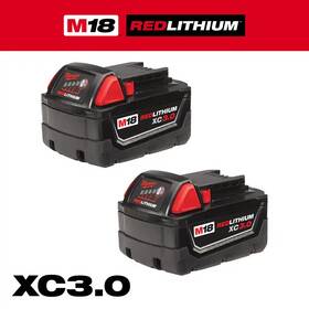 Milwaukee 313095210248 M18 18-volt Lithium-ion Xc Extended Capacity Battery Pack 3.0ah 2-pack
