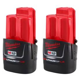 Milwaukee 313107271298 M12 12-volt 1.5 Ah Lithium-ion Compact Battery Pack 2-pack Milwaukee 313107271298 M12 12-volt 1.5 Ah Lithium-ion Compact Battery Pack 2-pack