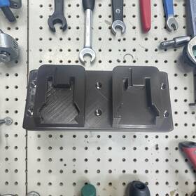 4-wall Milwaukee Double Battery Holder Mount Black Petg Made Usa