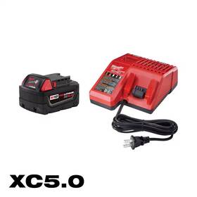 Milwaukee 445021068081 M18 18-volt Lithium-ion Xc Starter Kit With One 5.0ah Battery And Charger