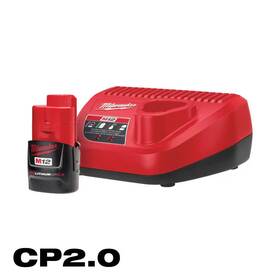Milwaukee 445028330310 M12 12-volt Lithium-ion Compact Battery Pack 2.0ah And Charger Starter Kit