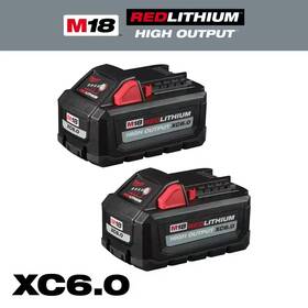 Milwaukee 445034299281 M18 18-volt Lithium-ion High Output 6.0ah Battery Pack 2-pack
