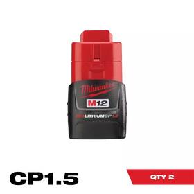 Milwaukee 445046636623 Battery Pack 1.5ah 2-pack M12 12-volt Lithium-ion Compact Fuel Gauge