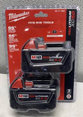 Xc5.0 Milwaukee 45436 M18 Redlithium Battery Pack Of Two Replacements Xc5.0 Milwaukee 45436 M18 Redlithium Battery Pack Of Two Replacements