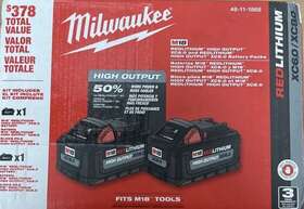 48-11-1868 Milwaukee M18 Red Lithium High Output Battery Set Xc6.0 And Xc8.0 New