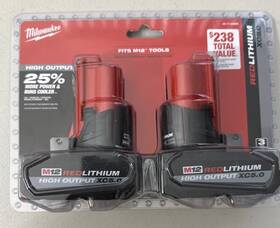 48-11-2450s Milwaukee M12 12v Lithium-ion Xc High Output 5 Ah Battery 2-pack 48-11-2450s Milwaukee M12 12v Lithium-ion Xc High Output 5 Ah Battery 2-pack