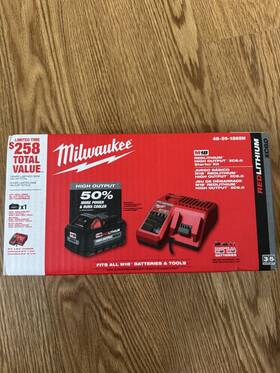 48-58-1865h Milwaukee M18 Xc6.0 Starter Kit Battery And Charger 48-59-1865 48-58-1865h Milwaukee M18 Xc6.0 Starter Kit Battery And Charger 48-59-1865