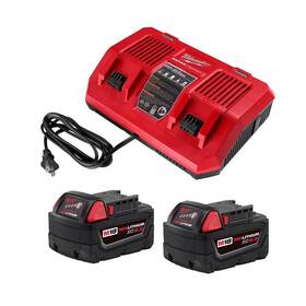 48-59-1852pd Milwaukee M18 18v Lithium-ion Starter Kit With Two Xc 5.0 Ah