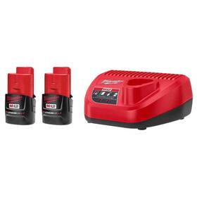 48-59-2420p Milwaukee M12 12v Lithium-ion Compact 2.0 Ah Battery Pack 2-pack Starter Kit With 48-59-2420p Milwaukee M12 12v Lithium-ion Compact 2.0 Ah Battery Pack 2-pack Starter Kit With
