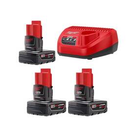 48-59-2440-48-11-2412 Milwaukee M12 12-volt Lithium-ion Xc Battery Pack Starter Kit With 1 4.0 Ah 2 3.0