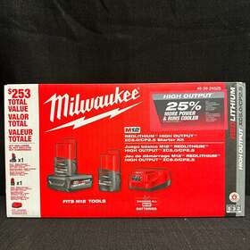 48-59-2452s Milwaukee M12 High Output Xc5.0 Cp2.5 Ah Battery Starter Kit Charger