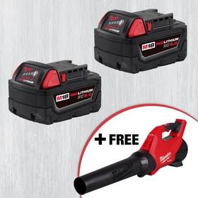 6196729 Milwaukee M18 5.0xc Battery 2-pack With Free Blower Volts 18 Type