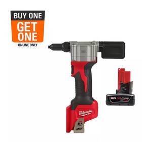 Milwaukee 711181051698 M12 12v Lithium-ion Cordless Rivet Tool With Xc 4.0 Ah Battery Pack