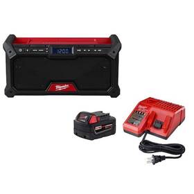 Milwaukee 882346289826 M18 18v Lithium-ion Cordless Jobsite Radio With 5.0ah Battery And Charger