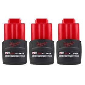 Milwaukee 888234609134 M12 12 Volt-lithium Ion Cp High Output 2.5 Ah Battery 3-pack