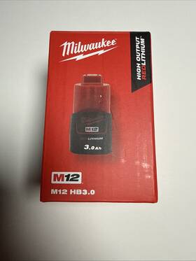 Hb3.0 Milwaukee 892210220691 M12 12-volt Lithium-ion High Energy Battery Pack 3.0ah - New Hb3.0 Milwaukee 892210220691 M12 12-volt Lithium-ion High Energy Battery Pack 3.0ah - New
