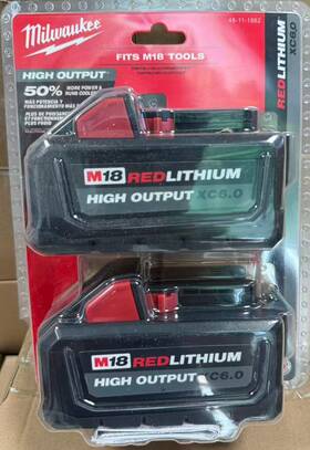 Hwc-mil6.0-t Milwaukee 48-11-1862 M18 Redlithium Xc6.0 Battery 2 Pack Includes Batteries