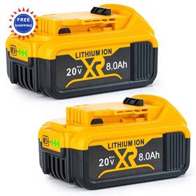 Dw001 Nestease 2pack Battery Replacement 8.0ah Compatible With Dewalt 20v Max Cordless Tools