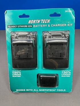 Northtech 241-9917 North Tech 18v 18-volt Lithium-ion Battery And Charger Kit New