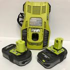 P107-p117 Ryobi Two One Volt Batteries And Charger