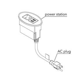 Pr-4753-3029638 Pemberly Row Plastic Modern Usb-a Oval 120v Power Station In Black