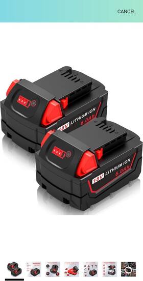 Wk18 Power Tools 2 Pack Lithium Ion Battery Replacement For Milwaukee Cordless
