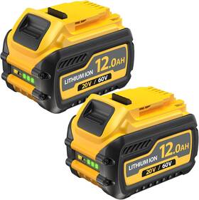 Powqualliane 313033583519 2-pack 12000mah Replace Battery For Dewalt 20v/60v Max Batteries Compatible With