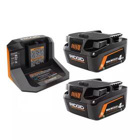 Ridgid 313041753720 18v Max Output Starter Kit With 2 4.0 Ah Batteries And Charger