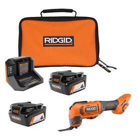 Ridgid 445008047061 18v 4.0 Ah Battery 2-pack With Charger Bag And Cordless Oscillating Mult