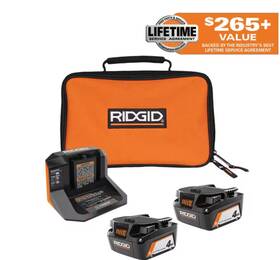 Ridgid 445015023065 18v Lithium-ion 2 4.0 Ah Battery Starter Kit With Charger Free Shipping
