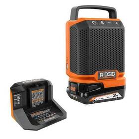 Ridgid 648846086576 18v Portable Wireless Bluetooth Speaker With 2.0 Ah Battery And Charger