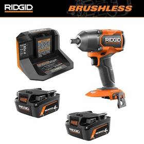 Ridgid 648846095103 18v Max Output Starter Kit With 2 Batteries And Charger Impact Wrench