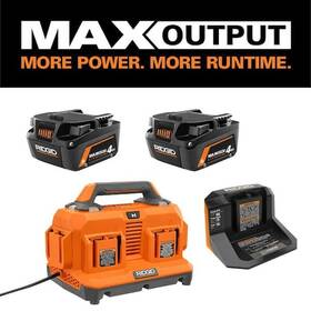 Ridgid 648846096032 18v Max Output Starter Kit With 2 4.0 Ah Batteries And Charger