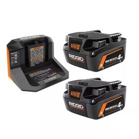 Ridgid 705353238734 18v Max Output Starter Kit With 2 4 Ah Batteries And Charger