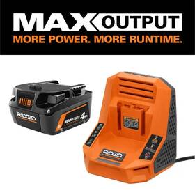 Ridgid 705353515347 18v 4.0 Ah Max Output Starter Kit With Rapid Charger