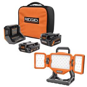 Ridgid 726084817173 18v Max Output 4.0 Ah 2.0 Batteries And Charger With Free Hybrid Panel Li