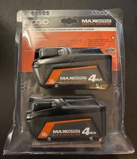 Ac840040p Ridgid Genuine 2-pack 4 Ah 18v Max Output Lithium-ion Battery -